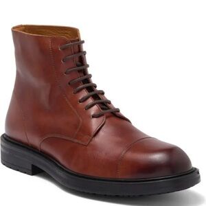 Magnanni Boys Men's Polar Cognac Brown Leather Boot Lace Up Cap Toe Size 7